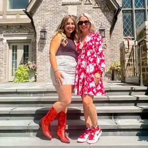 Red and white dress - perfect game day outfit!